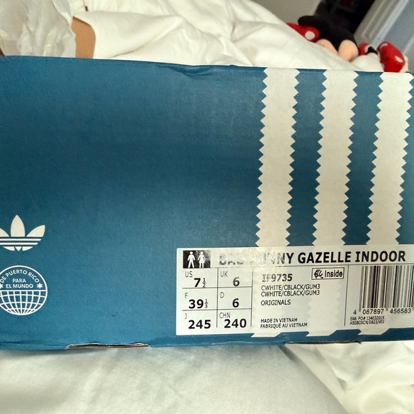 Adidas Bad Bunny Benito Gazelle Indoor Sneakers in Blue and White - Picture 2 of 4